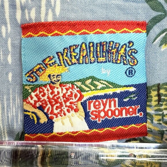 Reyn Spooner x Joe Kealoha Shirt Mens XL Hawaiian Aloha Airplane Palm Tree - Picture 2 of 4